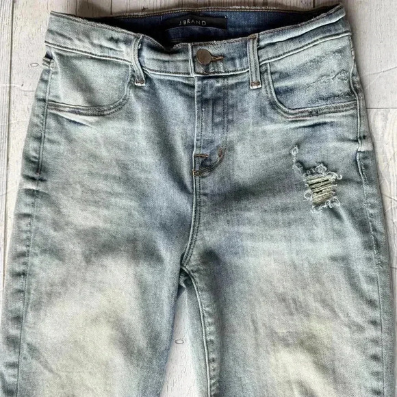 J BRAND Alana High Rise Ankle Crop Jeans Size 25 Remnant Tiered Frayed Hems - Picture 6 of 10